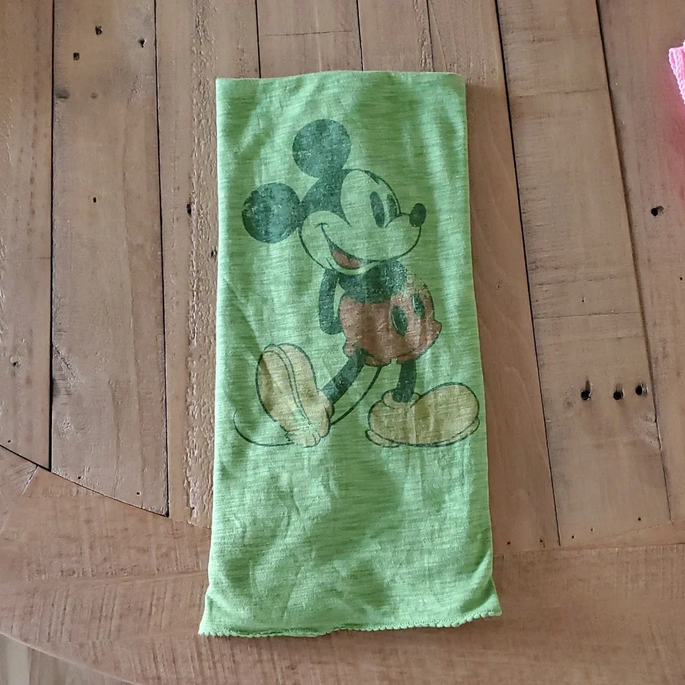Disney Parks Scarves Set Of 2 Shawl Pink & Green Mickey Mouse Graphic